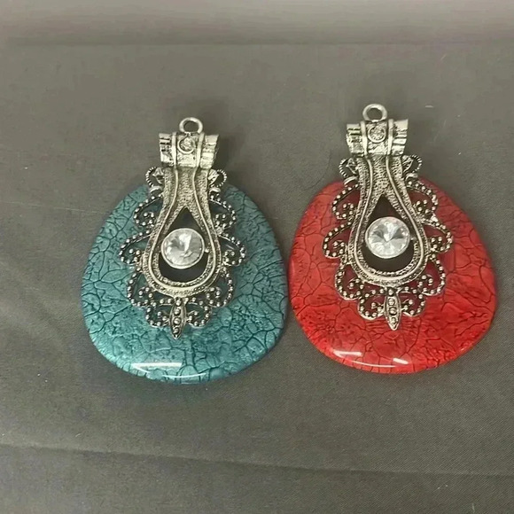 Fashion blue and red large pendants - Picture 1 of 3
